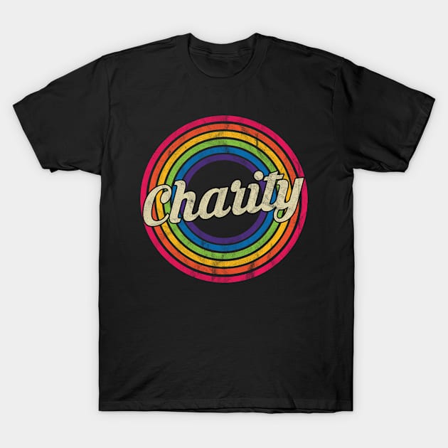 Charity - Retro Rainbow Faded-Style T-Shirt by MaydenArt